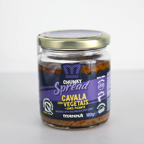 Caballa con Verduras y Curry Picante Manná Chunky Spread